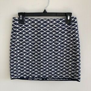 SEZANE Jacquard Navy and White Mini Skirt Size 36